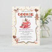 Cute Cookies et cacao Fête Invitation (Debout devant)