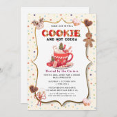 Cute Cookies et cacao Fête Invitation (Devant / Derrière)
