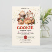 Cute Cookies et cacao Fête Invitation (Debout devant)