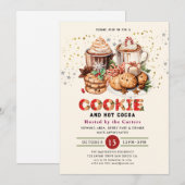 Cute Cookies et cacao Fête Invitation (Devant / Derrière)