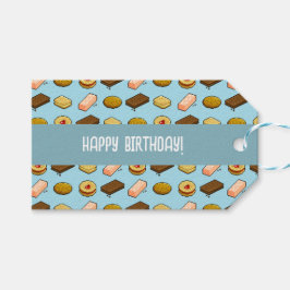 Cute Cookies Happy Birthday! Biscuit Pixel Pattern Cadeaulabel