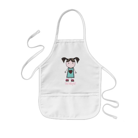 Cute Cooking Girl Kinder Schort (Voorkant)