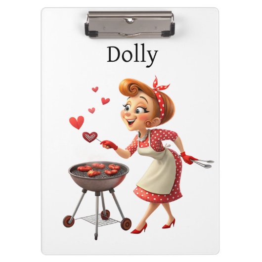 Cute Cooking Love Red Hearts Clipboard Klembord (Voorkant)