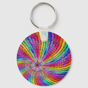Cute Cool Abstract Pattern "Rainbow Swirl" Sleutelhanger
