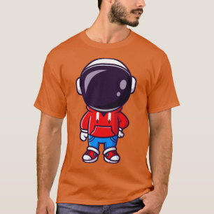 Cute Cool Astronaut met jas en joodse Cartoon T-shirt