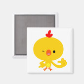 Cute Cool Cartoon Chicken Magnet Magneet (Voorkant / Achterkant)