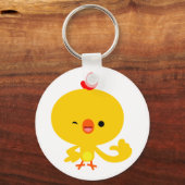 Cute Cool Cartoon Chicken Sleutelhanger (Voorkant)