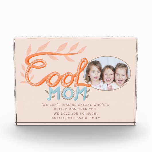 Cute Cool Mam Hand Lettering Moederdag Fotoblokken (Voorkant)