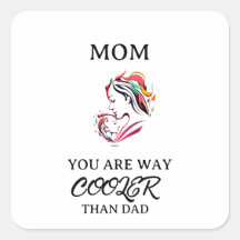 Cute Cool mama Happy Moederdag Square Sticker