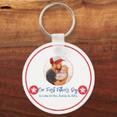 Cute Cool Modern New Dad First Fathers Day Sleutelhanger (Voorkant)