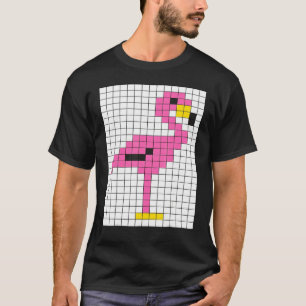 Cute Cool Pixel Pink Flamingo T-shirt