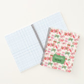 Cute Coquette aesthetic girly strawberry pattern Notitieboek (Binnen)