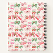 Cute Coquette aesthetic girly strawberry pattern Notitieboek (Achterkant)