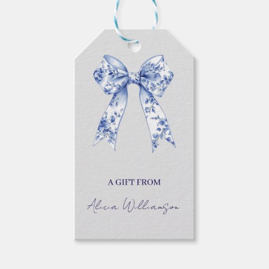 Cute Coquette Blue Bow Personalized Gift From Cadeaulabel (Voorkant)