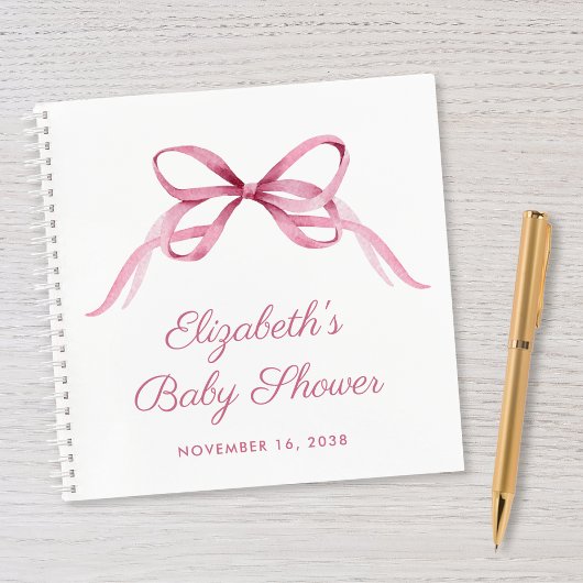 Cute Coquette Bow Baby Girl Douche Livre d'invité