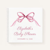 Cute Coquette Bow Baby Girl Douche Livre d'invité (Devant)