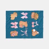 Cute Coquette Bow Capybara Pajamas Pjs Clothes Gir Fleece Deken (Voorkant (Horizontaal))