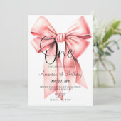 Cute Coquette Bow Invitation Anniversaire (Debout devant)