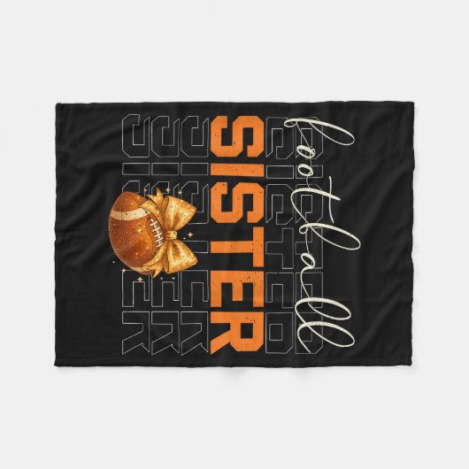 Cute Coquette Bow Srt Fantasy Football Sister Foot Fleece Deken (Voorkant (Horizontaal))