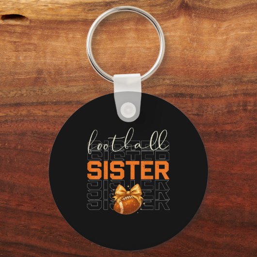 Cute Coquette Bow Srt Fantasy Football Sister Foot Sleutelhanger (Voorkant)