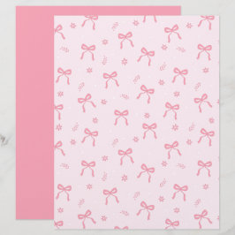 Cute Coquette Bows and Blossoms Scrapbook Paper