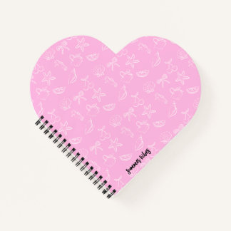 Cute Coquette Bows and Cherries Pattern Notebook Notitieboek