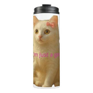 Cute Coquette Cat I'm Just a Girl Aesthetic  Thermosbeker
