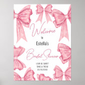 Cute Coquette Rose Bow Fête des mariées Affiche de (Devant)