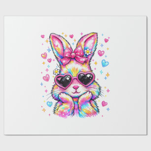 Cute Coquette Tie Dye Konijn Paashaas Vrouwen T-sh Cadeaupapier