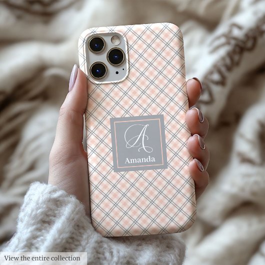 Cute Coral Grey iPhone Case Trendy Clear Design