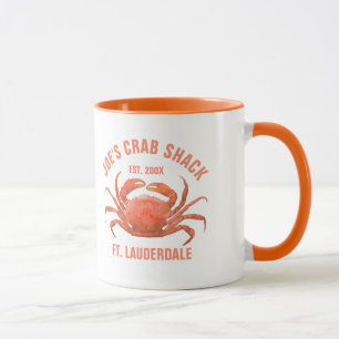 Cute Coral-Red Crab Waterverven Illustratie Mok