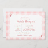 Cute Coral rose Giraffe Baby shower Invitation (Dos)