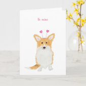 Cute corgi 'be mine' Carte de Saint Valentin (Fleur jaune)