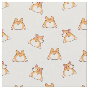 Cute Corgi Behinds Pattern Stof