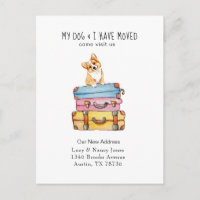 Cute Corgi bewegende aankondiging Briefkaart