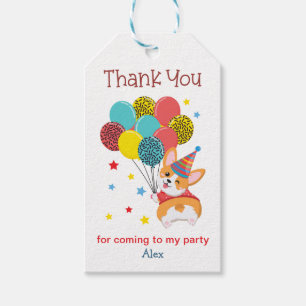 Cute Corgi Birthday Dank je Label Cadeaulabel