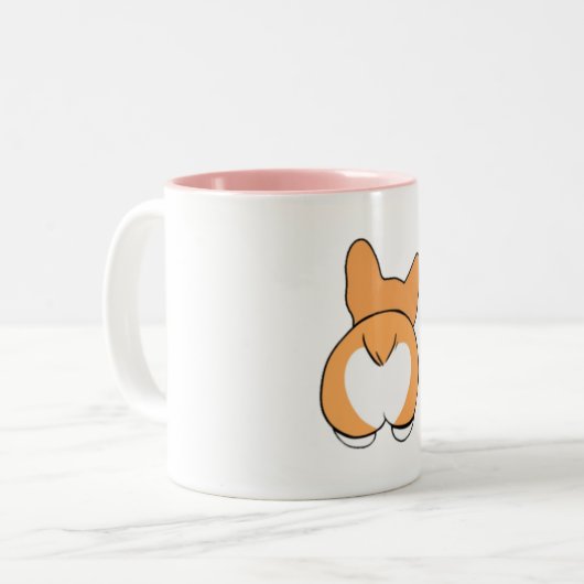 Cute Corgi Butt Mug - 2 tonalités (Devant gauche)
