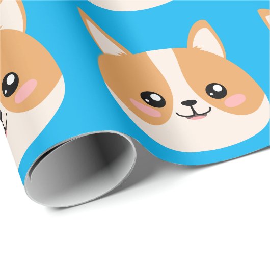 Cute Corgi Cadeaupapier (Rol Hoek)