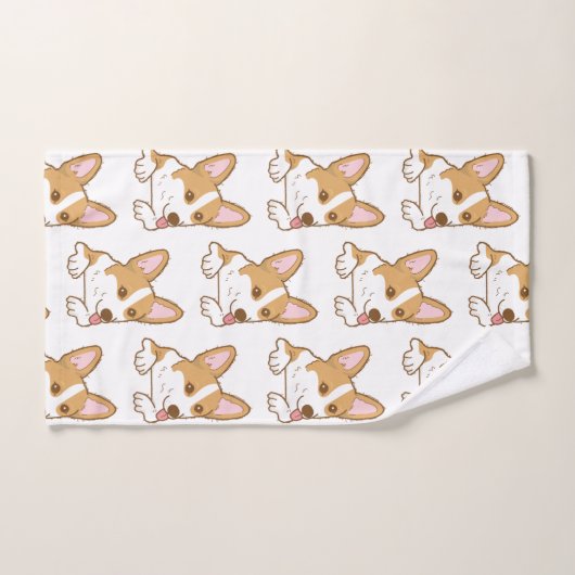 Cute Corgi Chien Chien Chien Motif (Serviette à main)