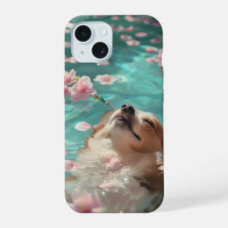 Cute Corgi Chill dans la piscine