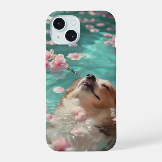 Cute Corgi Chill dans la piscine (Verso)