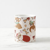Cute Corgi Christmas Holiday Seamless Pattern Koffiemok (Center)