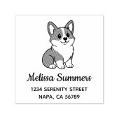 Cute Corgi Dog Address Zelfinktende Stempel (Design)