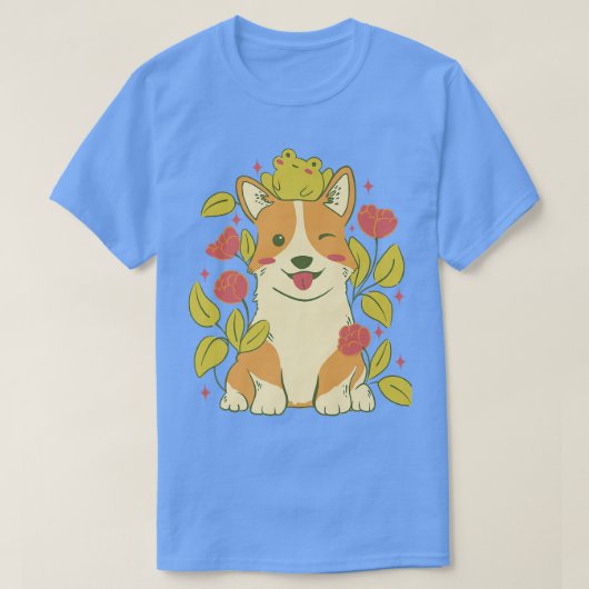 Cute Corgi Dog And Frog-720 T-shirt (Design voorkant)