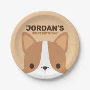 Cute Corgi Dog Birthday Papieren Bordje