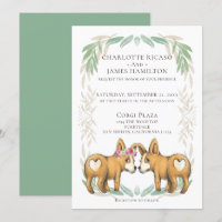 Cute Corgi Dog Bride en Groom Wedding