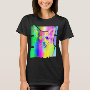 Cute Corgi Dog Colorful Art Animal T-shirt