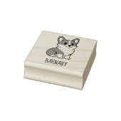 Cute Corgi Dog Custom Name Rubberstempel (Stempel)