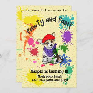 Cute Corgi Dog Fun Art Anniversaire Invitation