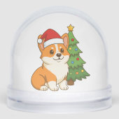 Cute Corgi Dog in a Red Hat with Christmas Tree (Avant)